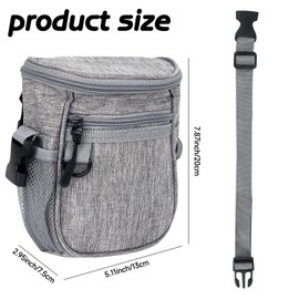 MOTIBACK Dog Treat Pouch Bag – Light Grey, Adjustable Waist & Shoulder Belt with Secure Zipper for Dog Walking & Training