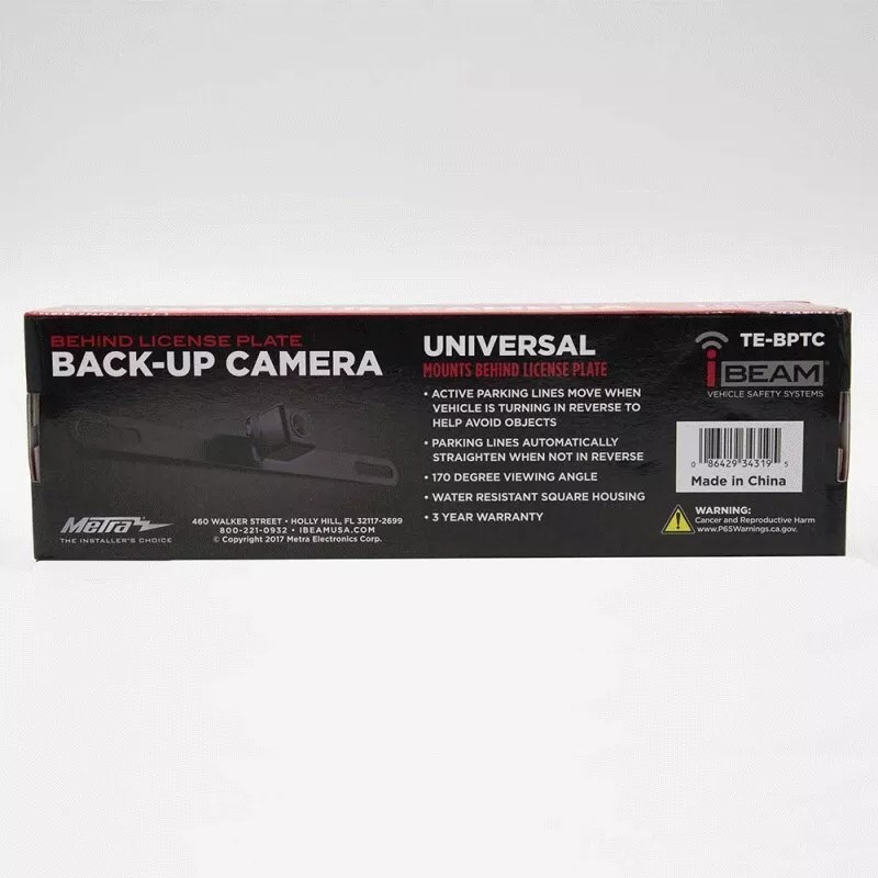 iBEAM TE-BPTC /LICENSE PLATE BACK UP "REVERSE" CAMERA KIT W/ACTIVE