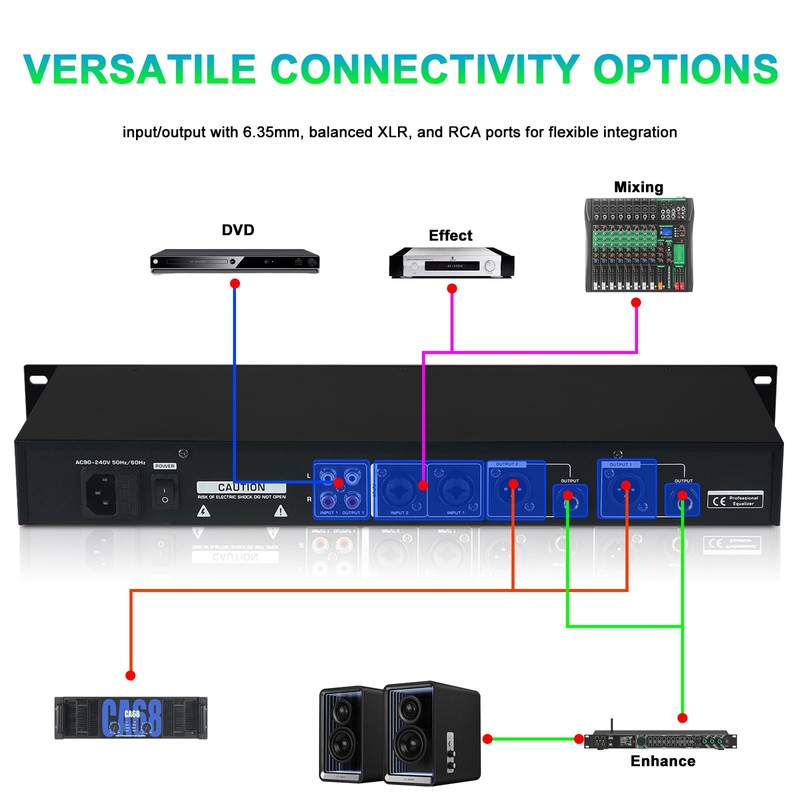 MIZISNR Digital Equalizer for Home Stereo Audio System, Professional 31