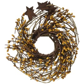 CWI Gifts Old Gold Pip and Twig with Rusty Star Wreath, 10-Inch