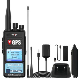 TYT DMR Radio MD-UV390 Plus AES256 Radio 10W VHF UHF Dual Band GPS Walkie Talkie Long Range Digital&Analog Handheld Radio 3600mAh Battery