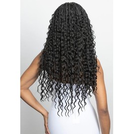 Janet Collection Melt Lace Front ENCORE LAVIE Wig – 28" BOHO BOX Braid Wig – HD 360 Lace 13x6 Free Parting – Human Hair Blend UNIMIX – Pre-Braided Glueless Protective Style (HL1B/30)
