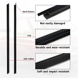 Dexepe 2Pcs Outer Door Weatherstrip Window Seal Belt Car Window Rubber Moulding Trim Compatible with Nissan Pickup D21 Hardbody 1986-1994 Replace 80820-01G00 80821-01G00