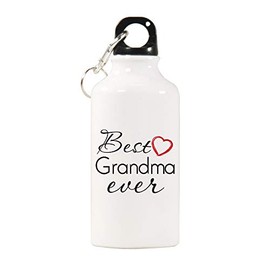 Elvoes Sports Water Bottles Best Grandma Water Bottle BPA Free Stainless Steel Bottle with Cap Wild Mouth Grandma Gifts Great for Sport Home Travel Outdoors (400ml/17oz)