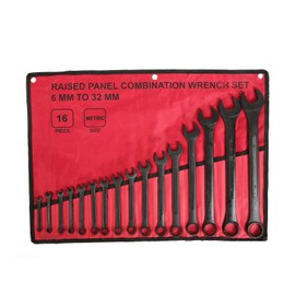 WINMAX TOOLS AUTOMOTIVE 16 Piece Metric Combination Wrench Set 6mm to 32mm Metric Wrench Set with Roll Up Pouch