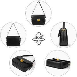 Women's Shoulder Bag Messenger Handbag Preppy Style Female Crossbody Bag Retro Envelope Purse Designer Briefcase, Black