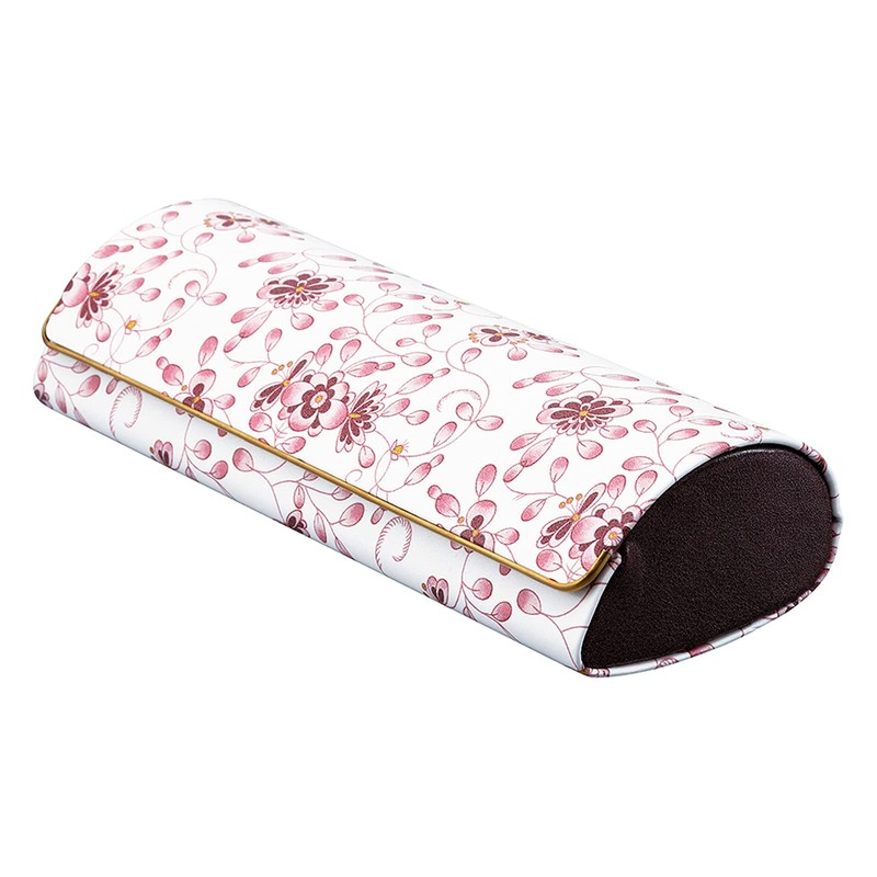 Narumi NA-2 Pearl Glasses Case, White, Hard, Magnetic, Floral Pattern