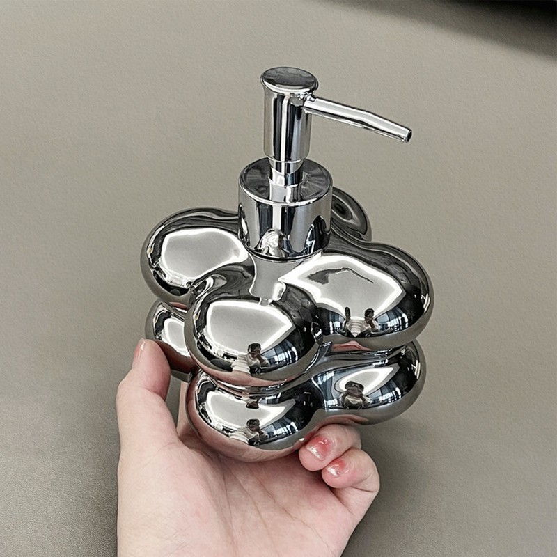 Cloud Press Pump Bottle Ceramic Reusable Decoration Refillable Cloud Shape