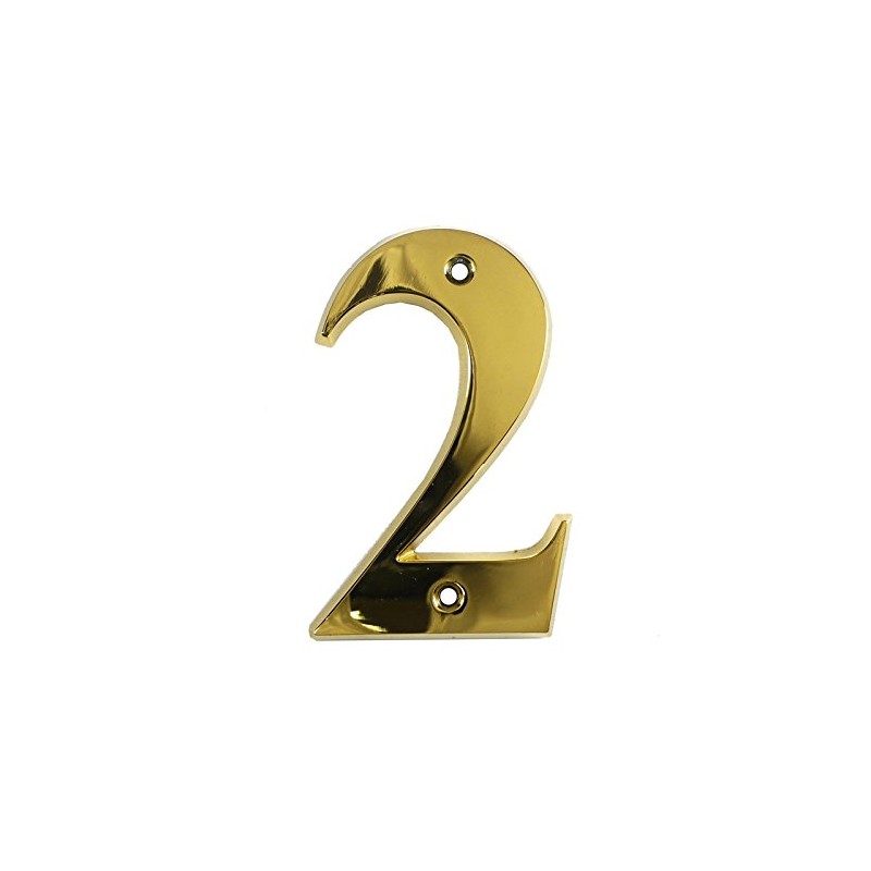 Beautiful 3 Inch Bevelled Edge Polished Gold Door Number 2