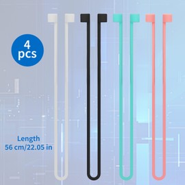 4 Pack Magnetic Anti-Lost Straps, Colorful Soft Silicone Wireless Earbud Lanyards for Sports Running, Secure Fit & Comfortable Wear (4 Colors)
