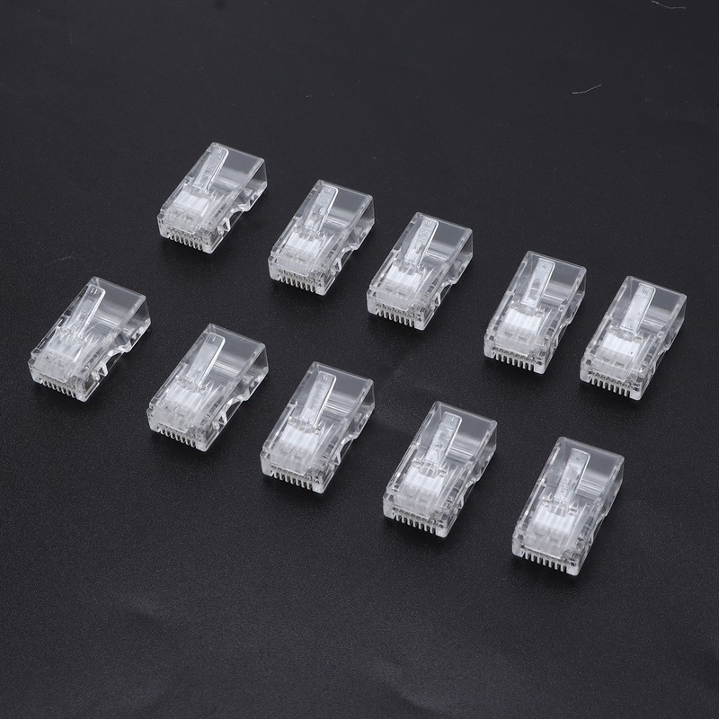 100Pcs TF2005A 8P8C RJ45 Connector CAT6 Unshielded Ethernet Crystal Head