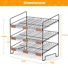 ybaymy 3 Tier Candy Display Rack, Black Metal Snack Display Stand, Large Snack Organizer for Countertop, Chip Display Rack for Stores, Office, and More