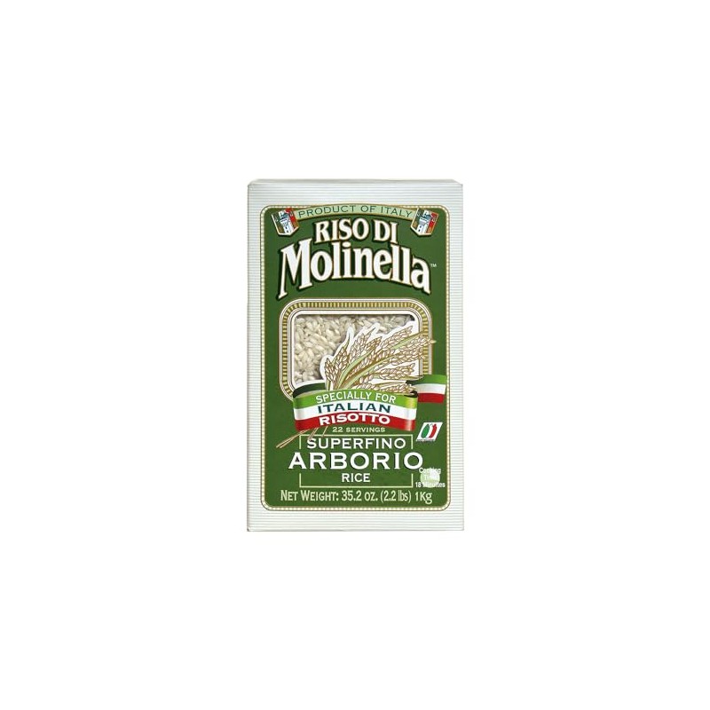 Molinella Italian Arborio Rice, 2.2-Pound Boxes, Pack of 4