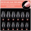 YSUVIN Almond Nail Tips, Pack of 240 Fake Nails, Transparent,