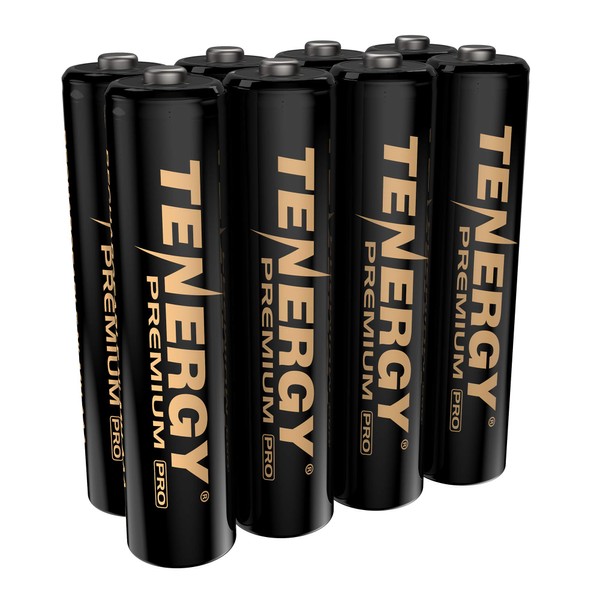 Tenergy Premium PRO Rechargeable AAA Batteries, High Capacity 1100mAh NiMH AAA Battery, 8 Pack Rechargeable Batteries
