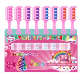 New Hair Chalk Comb for Girls Kids, Washable Temporary Hair Color Dye for Kids Age 5 6 7 8 9 10+ Birthday Party Gift Cosplay DIY, Children's Days (Blue, Pink, Purple)