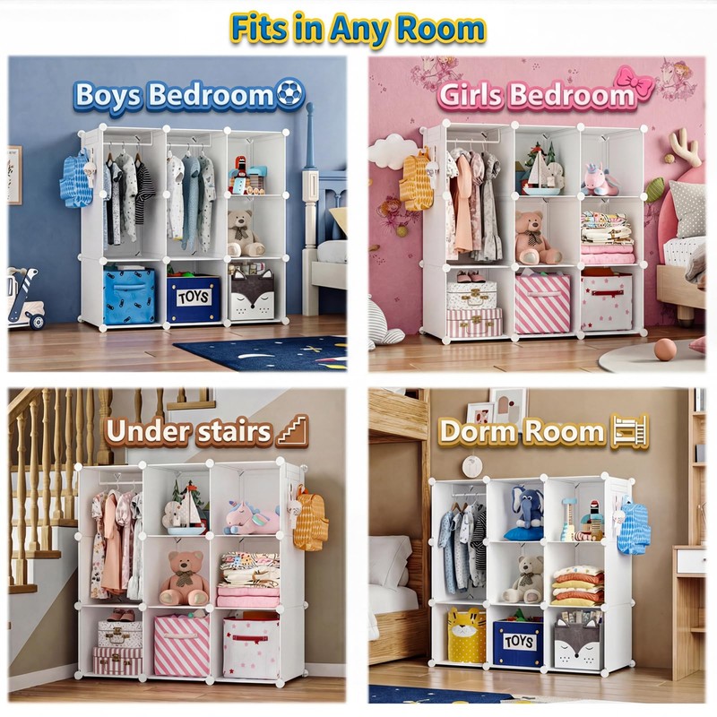 deijiner Portable Baby Wardrobe Closet Lightweight Kids Storage Organizer with