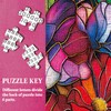 Stained Glass Flower Puzzles for Adults 1000 Pieces, Colorful Floral