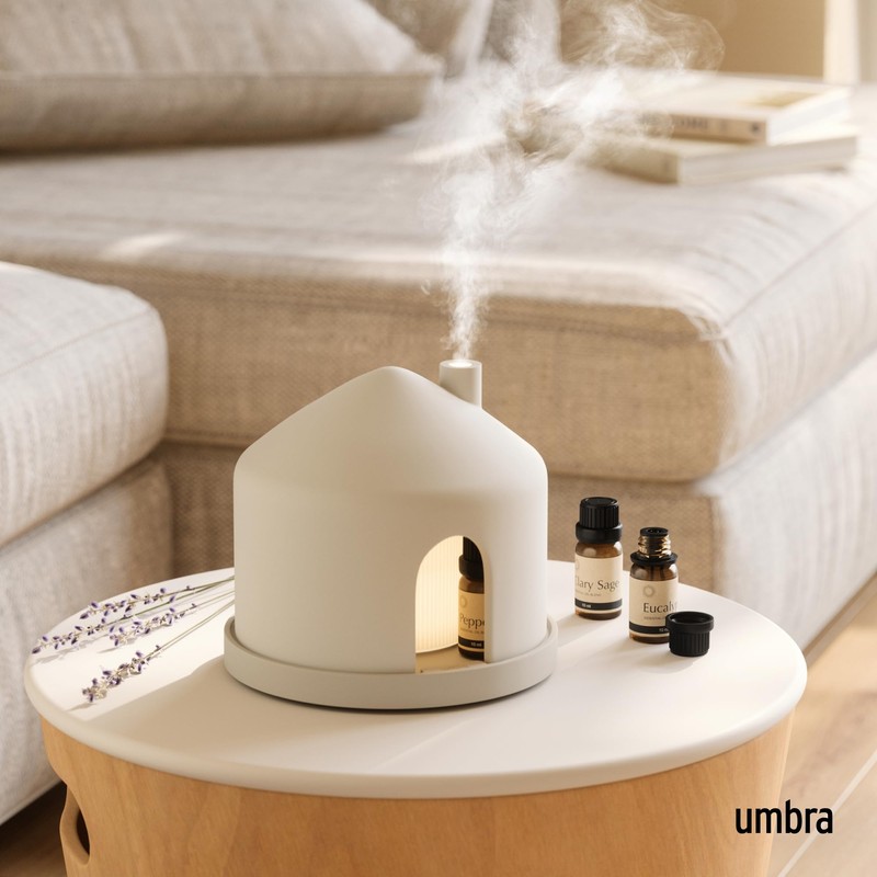 Umbra Casita Diffuser in Sand – Aromatherapy Essential Oil Diffuser