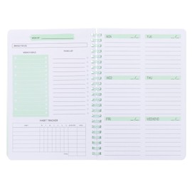 PATIKIL Weekly Goals Notebook, A5 8.3 x 5.7 Inches 52 Sheets to Do List Notebook Goals Planner Notebook Daily Planner with Spiral Binding Habit Tracker, Green