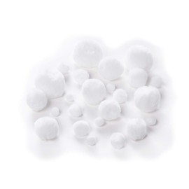 folia 50100 Pompoms, Pack of 100 in White, Assorted Sizes (10 - 50 mm), Fluffy Soft, for Versatile Crafts