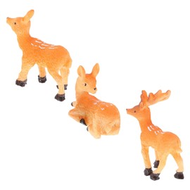 VICASKY 3pcs Miniature Deer Figurines Tiny Reindeer Ornaments for Christmas Decor Versatile Elk Statues for Garden Landscaping and Home Decoration Unique Winter Animal Crafts