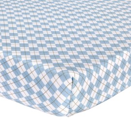Abstract Unisex Baby Argyle Fitted Portable Crib Sheet - 525-A - Blue, Medium