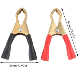 5Pair Alligator Clips Electrical, 50A 3.1inch Heavy Duty Insulated Pure Copper Charging Battery Clips Alligator Clamps, Spring Loaded Truck Car Electrical Battery Test Jumper Lead Probe