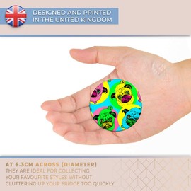 Destination Vinyl ltd Magnet for Refrigerator, Fridge - Cute Funky Pug Dog Pop Art Neon for Office, Cabinet and Whiteboard, Magnetic Stickers, 8606