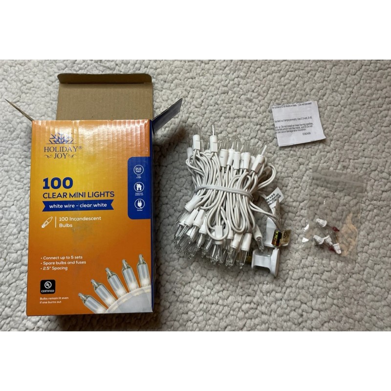 Holiday Joy 100 Clear Mini Lights BRAND NEW