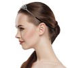 Lux Accessories - Diadema elástica con Cristales Transparentes, diseño Floral,