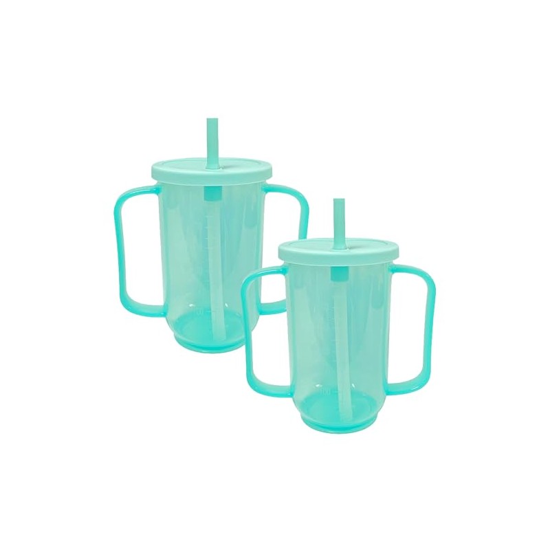 2 Pack Adult Sippy Cups for Elderly 12oz No Spill