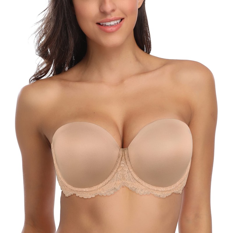 HACI Women's Multiway Strapless Bra Plus Size Full Figure Coverage