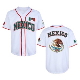 Movie Football Men's Mexico Jersey Eagle Stitched Baseball Uniform with Mexican Flag Sports Jerseys Shirts (Eagle White, XX-Large)