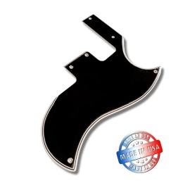 GaryG's 5 ply Black/White WIDE BEVEL Pickguard for Epiphone SG Special P-90 Made In USA