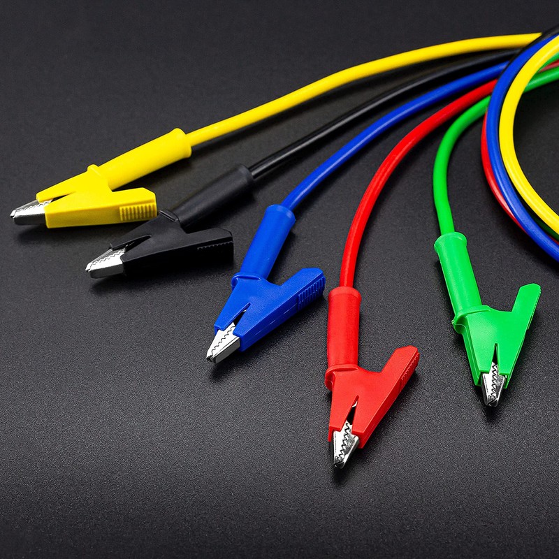 KAIWEETS 5PCS Alligator Clips Electrical Test Leads Set, 15A Jumper