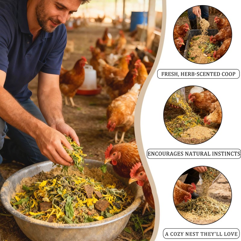 xixisusu Nesting Herbs for Chicken Coop - 32 oz Natural