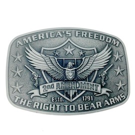 CL&J BB® Belt Buckle Western Cowboy Native American's Freedom Right to Bear Arms (AMEG-1-S, Brown, One Size for All