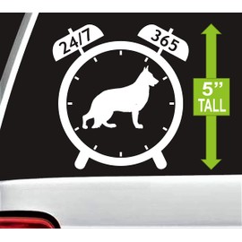 German Shepherd Decal Sticker for Car Window Guard Dog K9 Always On Duty 5.0 Inch BG 798