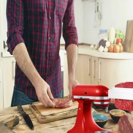 Guanjiapo Meat Tenderizer Meat Tenderize Attachment for Kitchenaid Stand Mixer has With With Stainless steel Gear, Upgrade Accessories (white)