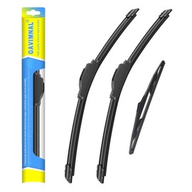 Gavimnal® 15"+15"+13" Silicone Wiper Blades Replacement For Jeep Wrangler JK 2018 Jeep Wrangler 2007-2017,All-Season Front Rear Windshield Wiper Blades(Set of 3)