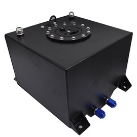 SEBLAFF 5 Gallon Universal Fuel Cell Tank Aluminum Black Polished Race Street Drift Strip 19 L Fuel Cell Tank with Level Sender