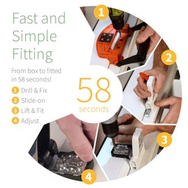 Mila ProSecure uPVC Door Flag Hinge (Single) - 22mm, Anthracite Grey