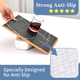 Drawer and Shelf Liner for Kitchen Cabinet: 12 in X 20 Ft Non Slip Waterproof Shelf Paper Non Adhesive Refrigerator Liners Black Marble Easy Liners for Bathroom with Knife Tape Measure