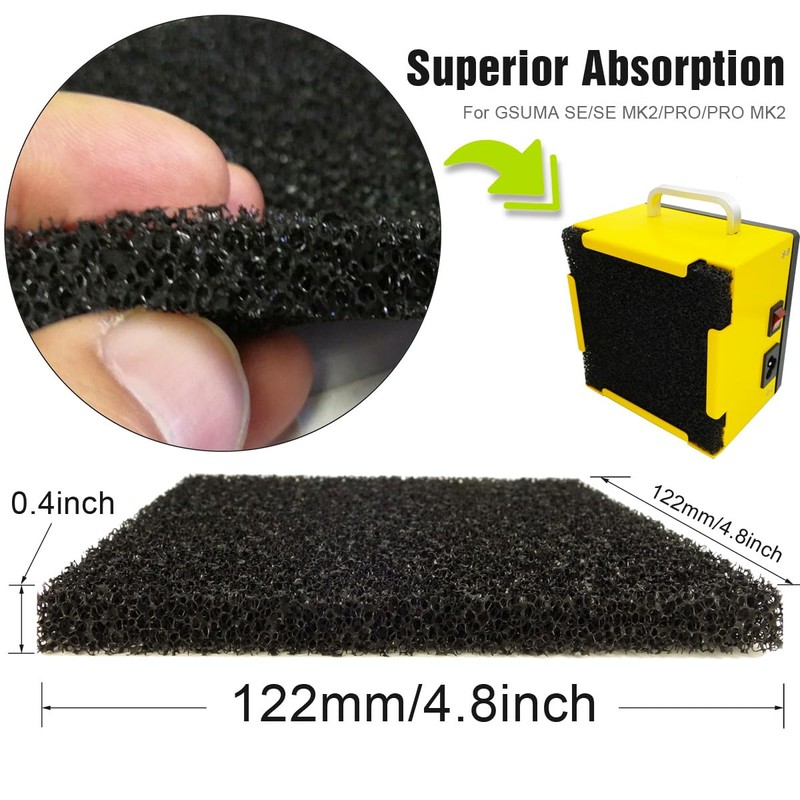 GSUMA Replacement Activated Carbon Sponge Filter- Smoke Prevention Absorber for