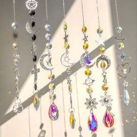 BADAO 270pcs Stained Glass Window Hangings Crystal Snowflake Suncatcher,7 Styles Sun Catchers Indoor Window Decor Craft Kits Gardening Gift for Adults,DIY Gardening Gifts for Women