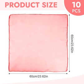 Hopton 10 panni da giocoliere, in chiffon per danza, 60 x 60 cm, colore rosso, salviette colorate per l'asilo, per lo spettacolo dei bambini, sensoriale, giocoleria danza (rosso)