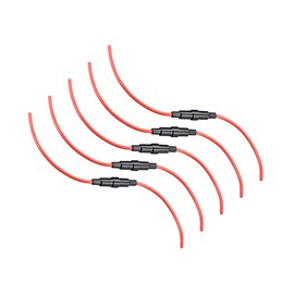 sourcing map Inline Screw Type Fuse Holder 16 Gauge AWG 5Pcs for 5mm x 20mm Tube Fuse