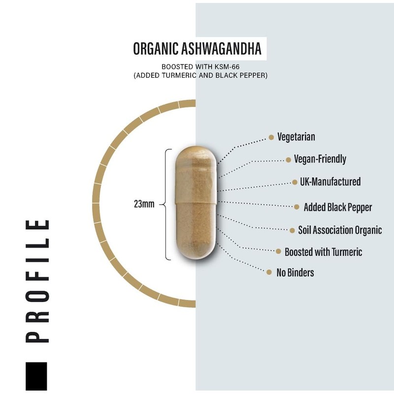Organic Ashwagandha Capsules 1200mg - Boosted with 1000mg of Organic