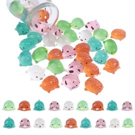 dsooldre 50 Pcs Cute and Slightly Style Resin Tiny Animals Mini Glow Creatures Mini Figurines Bulk Decoration Mini Garden Landscape Aquarium Doll House Decoration DIY Crafts Accessories